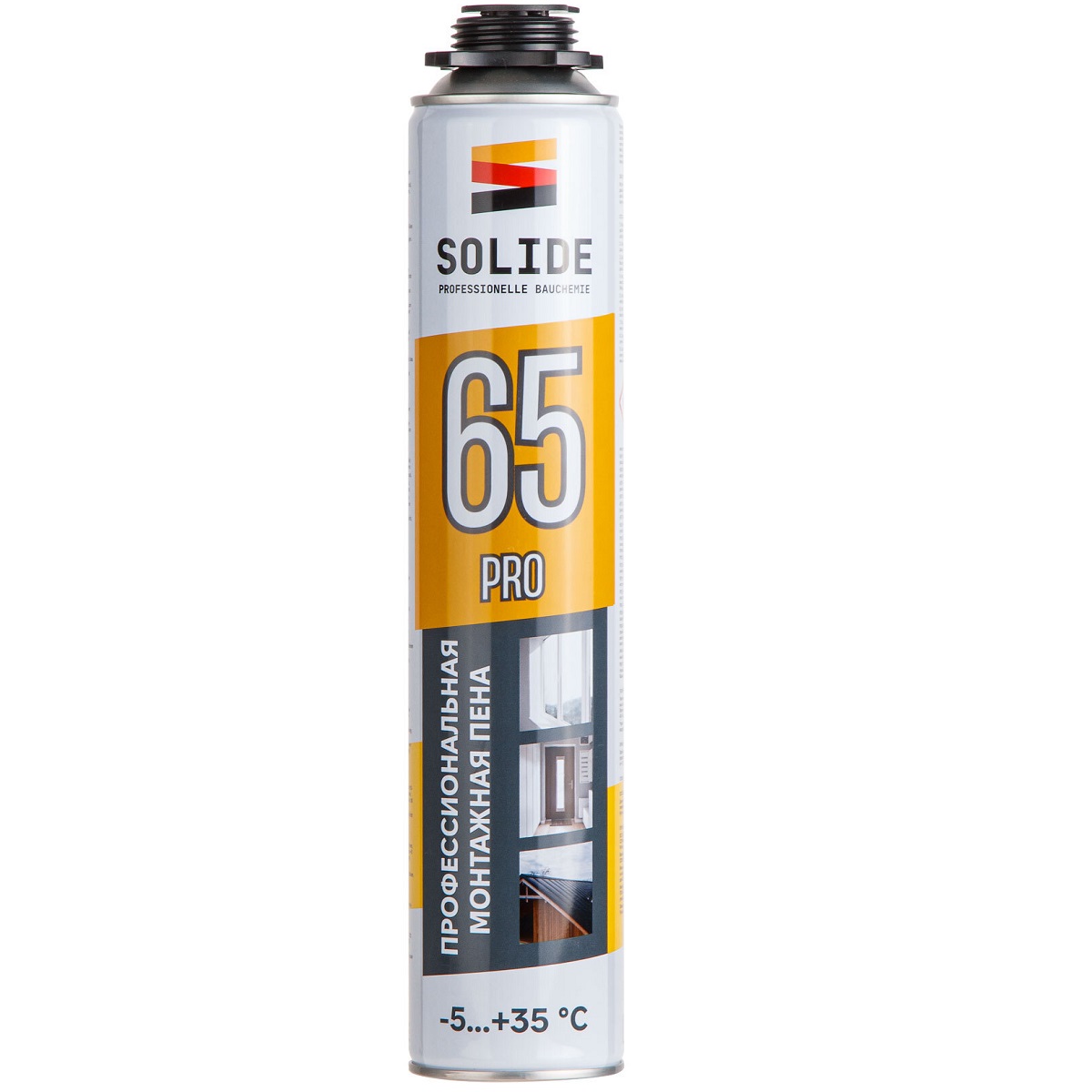Пена монтажная профессиональная всесезонная SOLIDE Foam Pro 65 (750мл), шт Пена монтажная профессиональная всесезонная SOLIDE Foam Pro 65 (750мл), шт — изображение 1